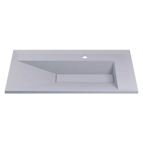 Раковина для ванной кварцевая Uperwood Lotus Quartz, белая матовая (жасмин), Выбрать цвет: Жасмин, Выбрать размер: 80, изображение 2