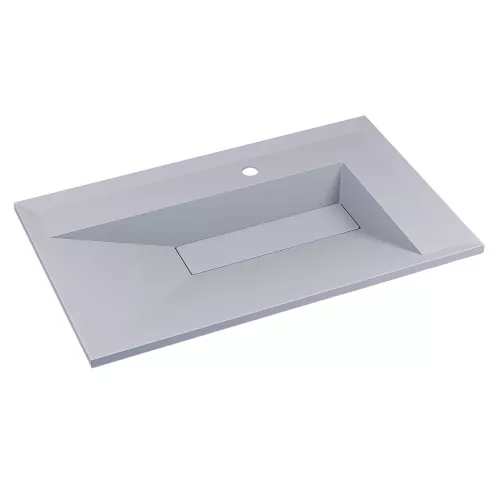 Раковина для ванной кварцевая Uperwood Lotus Quartz, белая матовая (жасмин), Выбрать цвет: Жасмин, Выбрать размер: 80, изображение 3