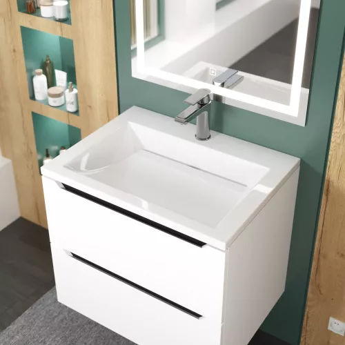 Раковина для ванной Uperwood Infinity, белая глянцевая, Выбрать цвет: Белый, Выбрать размер: 60, изображение 3