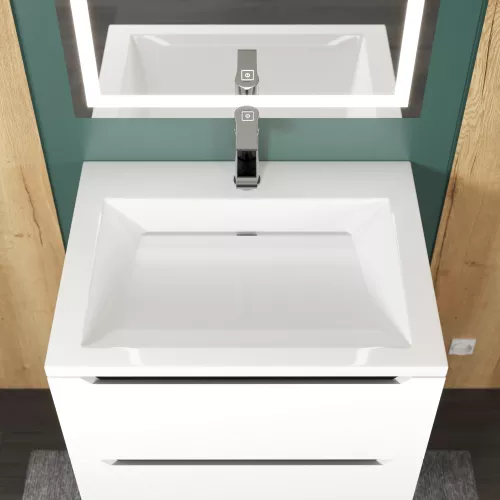 Раковина для ванной Uperwood Infinity, белая глянцевая, Выбрать цвет: Белый, Выбрать размер: 60, изображение 4