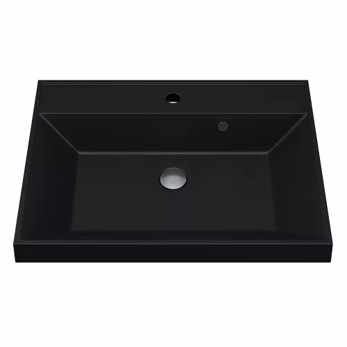 Раковина для ванной  Uperwood Classic Quartz, кварцевая, черная матовая, уголь, Выбрать цвет: Уголь, Выбрать размер: 60