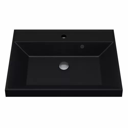 Раковина для ванной Uperwood Classic Quartz, кварцевая, черная матовая, космос, Выбрать цвет: Космос, Выбрать размер: 60