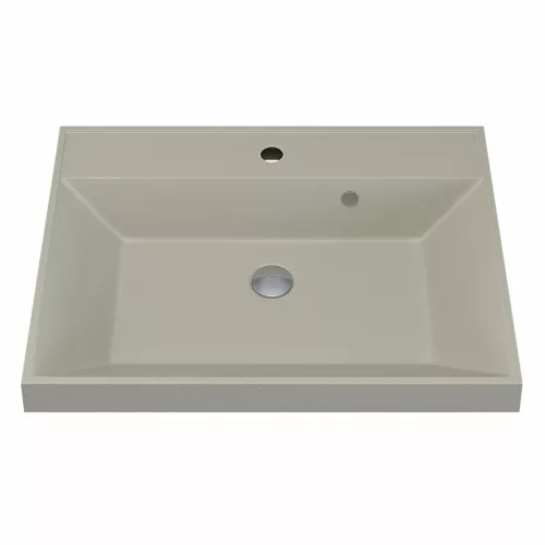 Раковина для ванной  Uperwood Classic Quartz, кварцевая, бежевая матовая, лён, Выбрать цвет: Лён, Выбрать размер: 60