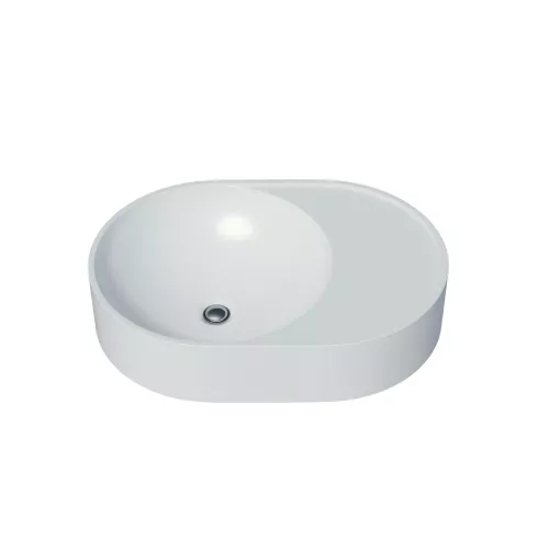 Раковина накладная для ванной Uperwood Luna 50х35х10 см, овальная, белая глянцевая, изображение 4