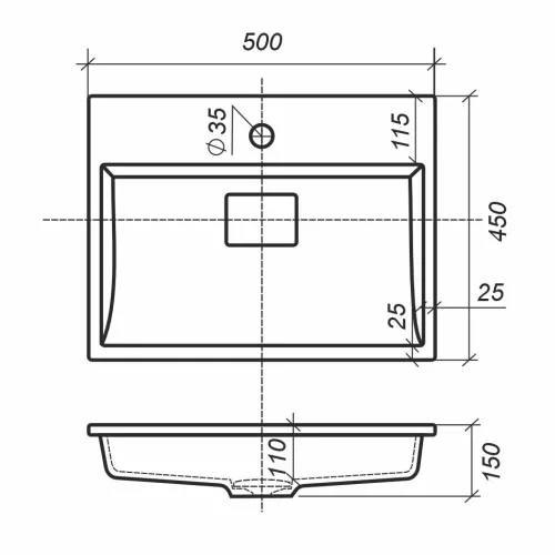 Раковина для ванной 50 см, Uperwood Barsa, белая глянцевая, Выбрать цвет: Белый, Выбрать размер: 50, изображение 10