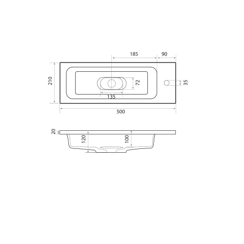 Раковина для ванной Uperwood Modul  белая глянцевая, Выбрать цвет: Белый, Выбрать размер: 50, изображение 12