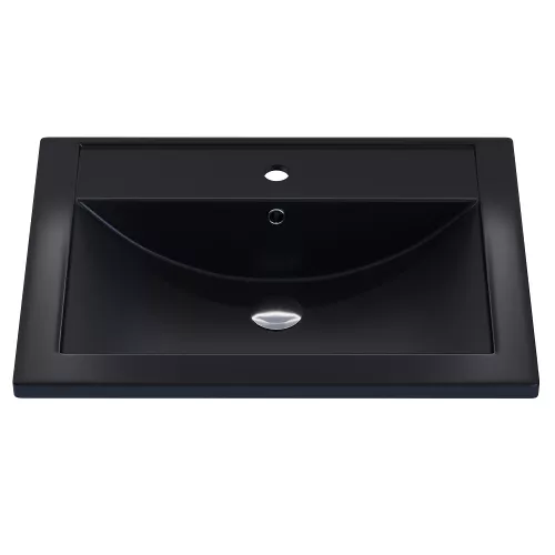 Раковина для ванной кварцевая Uperwood Foster Quartz черная матовая (уголь), Выбрать цвет: Уголь, Выбрать размер: 60