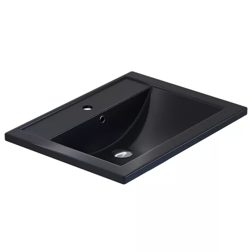 Раковина для ванной кварцевая Uperwood Foster Quartz черная матовая (уголь), Выбрать цвет: Уголь, Выбрать размер: 60, изображение 2