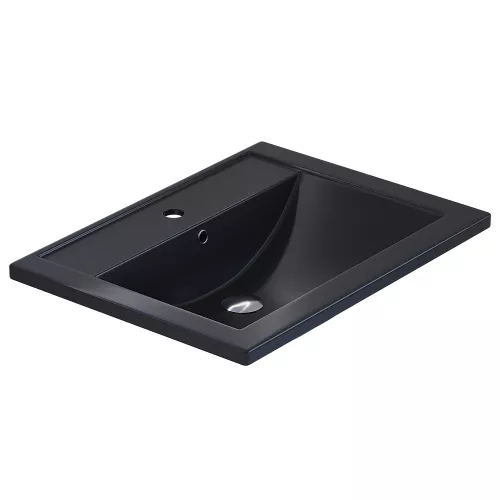 Раковина для ванной кварцевая Uperwood Foster Quartz  черная матовая (космос), Выбрать цвет: Космос, Выбрать размер: 60, изображение 2