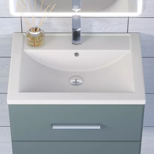 Раковина для ванной кварцевая Uperwood Foster Quartz белая матовая (жасмин), Выбрать цвет: Жасмин, Выбрать размер: 60, изображение 4