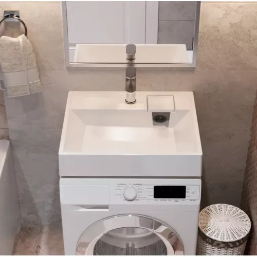 Раковина над стиральной машиной Uperwood Naomi белая глянцевая, Выбрать размер: 60х50, изображение 2