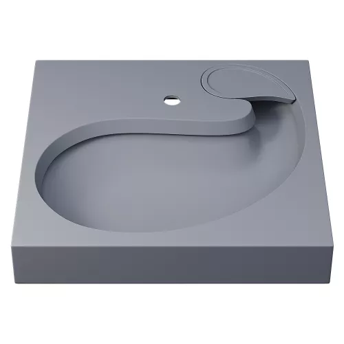 Раковина над стиральной машиной Uperwood Comforty 60х60х11 см, серая матовая, Выбрать цвет: Серый, изображение 4