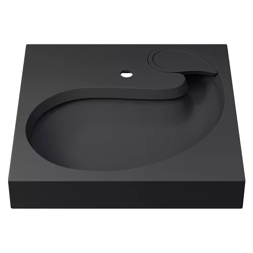 Раковина над стиральной машиной Uperwood Comforty 60х60х11 см, черная матовая, Выбрать цвет: Черный, изображение 4