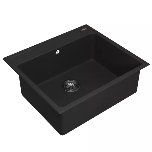 Кухонная мойка из искусственного камня Uperwood UPD-104, прямоугольная, цвет уголь, Выбрать цвет: Уголь, изображение 2