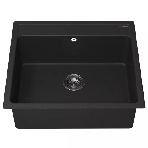 Кухонная мойка из искусственного камня Uperwood UPD-104, прямоугольная, цвет уголь, Выбрать цвет: Уголь