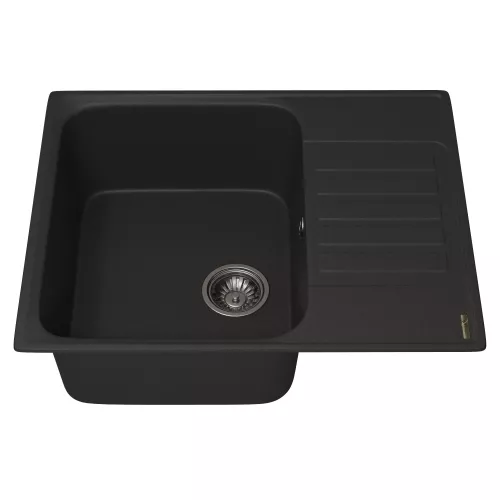 Кухонная мойка из искусственного камня Uperwood UPD-202, прямоугольная, цвет уголь, Выбрать цвет: Уголь