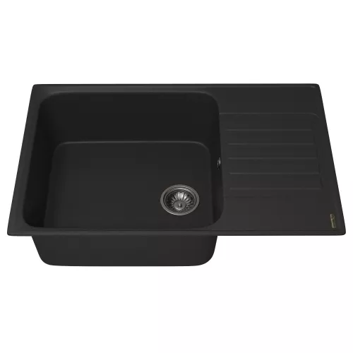 Кухонная мойка из искусственного камня Uperwood UPD-400, прямоугольная, цвет уголь, Выбрать цвет: Уголь