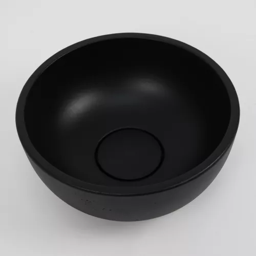 Раковина накладная бетонная Uperwood Belfast 30х30х13,5 см, круглая, черная, Выбрать цвет: Черный, изображение 2