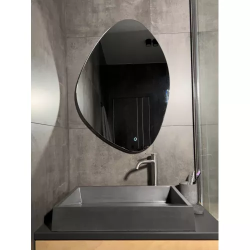 Раковина накладная бетонная Uperwood Mariana 60х40х12 см, прямоугольная, графит, Выбрать цвет: Графит, изображение 7