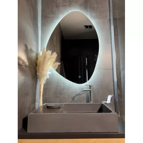 Раковина накладная бетонная Uperwood Piter 60х40х12 см,  графит, Выбрать цвет: Графит, изображение 4