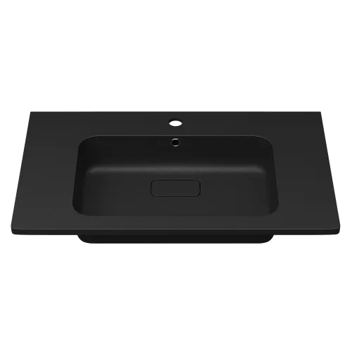 Раковина для ванной кварцевая Uperwood Lagoon Quartz 80 черная матовая (уголь), Выбрать цвет: Уголь, Выбрать размер: 80