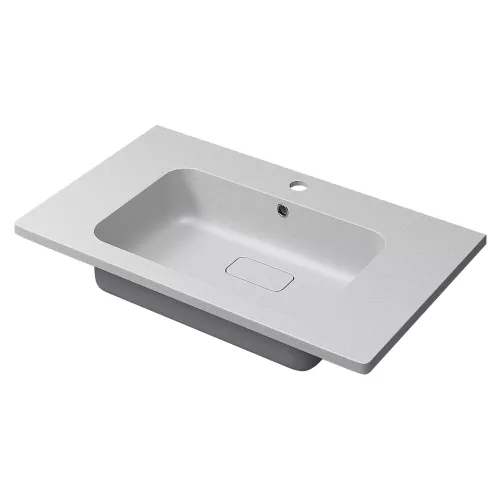 Раковина для ванной кварцевая Uperwood Lagoon Quartz 80  белая матовая (жасмин), Выбрать цвет: Жасмин, Выбрать размер: 80, изображение 2