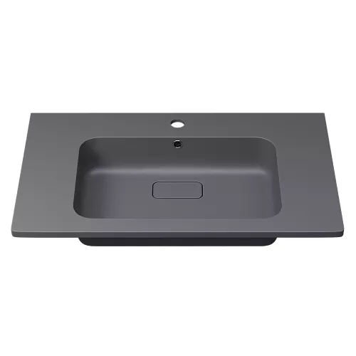 Раковина для ванной кварцевая Uperwood Lagoon Quartz 80 серая матовая (серый шелк), Выбрать цвет: Серый шелк, Выбрать размер: 80
