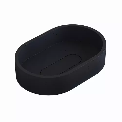 Раковина накладная бетонная Uperwood London 60х40х15 см, овальная, черная, Выбрать цвет: Черный