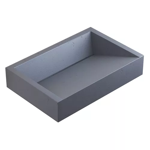 Раковина накладная бетонная Uperwood Mariana 60х40х12 см, прямоугольная, графит, Выбрать цвет: Графит