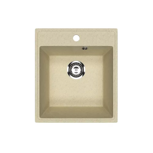 Кухонная мойка из искусственного камня Uperwood ECON UPD-404-002, прямоугольная, бежевая матовая, Выбрать цвет: Слоновая кость, изображение 5