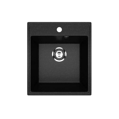 Кухонная мойка из искусственного камня Uperwood ECON UPD-404-004, прямоугольная, черная матовая, Выбрать цвет: Черный оникс, изображение 5
