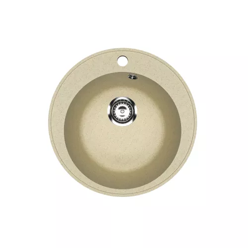 Кухонная мойка из искусственного камня Uperwood ECON UPD-405-002, круглая, бежевая матовая, Выбрать цвет: Слоновая кость, изображение 5