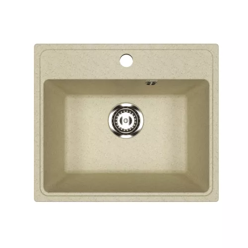 Кухонная мойка из искусственного камня Uperwood ECON UPD-408-002, прямоугольная, бежевая матовая, Выбрать цвет: Слоновая кость, изображение 4