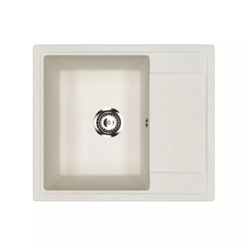 Кухонная мойка из искусственного камня Uperwood ECON UPD-201-001, прямоугольная, белая матовая, Выбрать цвет: Белый камень, изображение 4