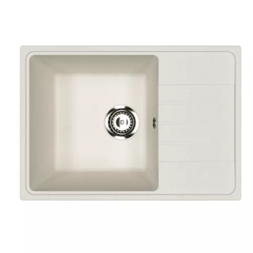 Кухонная мойка из искусственного камня Uperwood ECON UPD-506-001, прямоугольная, белая матовая, Выбрать цвет: Белый камень, изображение 4