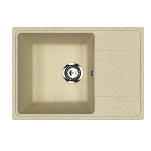 Кухонная мойка из искусственного камня Uperwood ECON UPD-506-002, прямоугольная, бежевая матовая, Выбрать цвет: Слоновая кость, изображение 4
