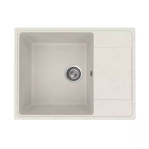 Кухонная мойка из искусственного камня Uperwood ECON UPD-202-001, прямоугольная, белая матовая, Выбрать цвет: Белый камень, изображение 4