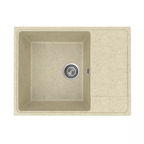 Кухонная мойка из искусственного камня Uperwood ECON UPD-202-002, прямоугольная, бежевая матовая, Выбрать цвет: Слоновая кость, изображение 4