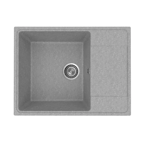 Кухонная мойка из искусственного камня Uperwood ECON UPD-202-003, прямоугольная, серая матовая, Выбрать цвет: Светло-серый, изображение 4