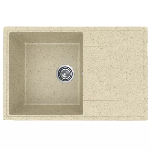 Кухонная мойка из искусственного камня Uperwood ECON UPD-507-002, прямоугольная, бежевая матовая, Выбрать цвет: Слоновая кость, изображение 4