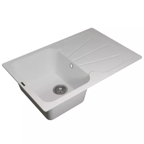 Кухонная мойка кварцевая Uperwood Quartz Premium UPD-04-01, прямоугольная, белая, Выбрать цвет: Белый, изображение 6