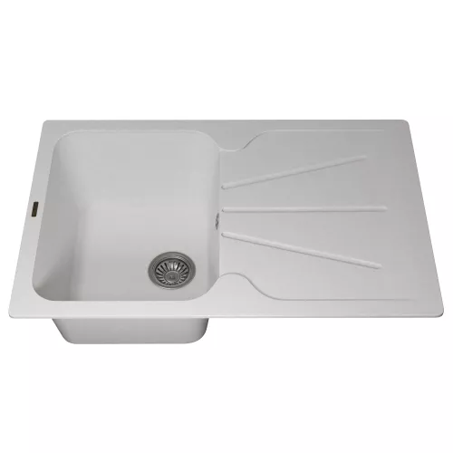 Кухонная мойка кварцевая Uperwood Quartz Premium UPD-04-01, прямоугольная, белая, Выбрать цвет: Белый, изображение 7