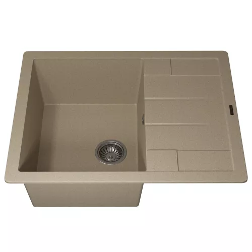 Кухонная мойка кварцевая Uperwood Quartz Premium UPD-03-02, прямоугольная, бежевая, Выбрать цвет: Бежевый, изображение 7