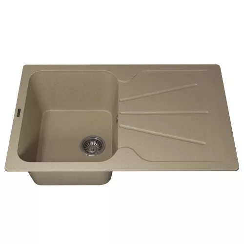 Кухонная мойка кварцевая Uperwood Quartz Premium UPD-04-02, прямоугольная, бежевая, Выбрать цвет: Бежевый, изображение 7