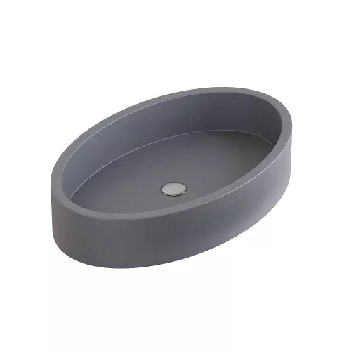 Раковина накладная бетонная Uperwood Rome 55х35х11 см, овальная, графит, Выбрать цвет: Графит