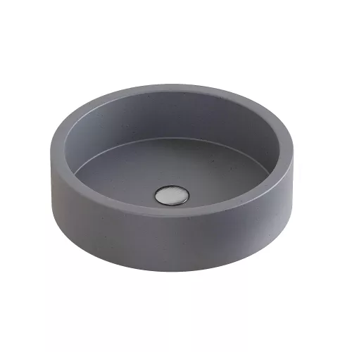 Раковина накладная бетонная Uperwood Round 34х34х9 см, круглая, графит, Выбрать цвет: Графит