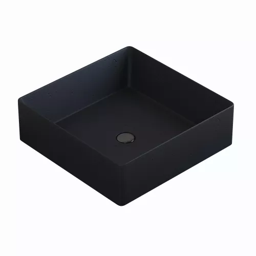 Раковина накладная бетонная Uperwood Square 39х39х12 см, квадратная, черная, Выбрать цвет: Черный