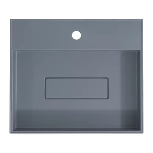 Раковина  накладная 50 см, Uperwood Tanos Quartz, прямоугольная, серая, бетон, Выбрать цвет: Бетон, изображение 8