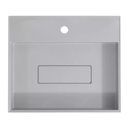 Раковина накладная 50 см, Uperwood Tanos Quartz, прямоугольная, белая, жасмин, Выбрать цвет: Жасмин, изображение 7