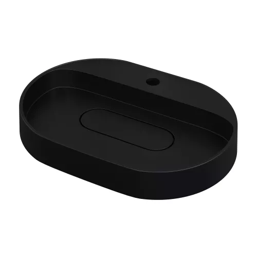 Раковина накладная 55 см, Uperwood Tanos Quartz, овальная, черная (уголь), Выбрать цвет: Уголь, изображение 7